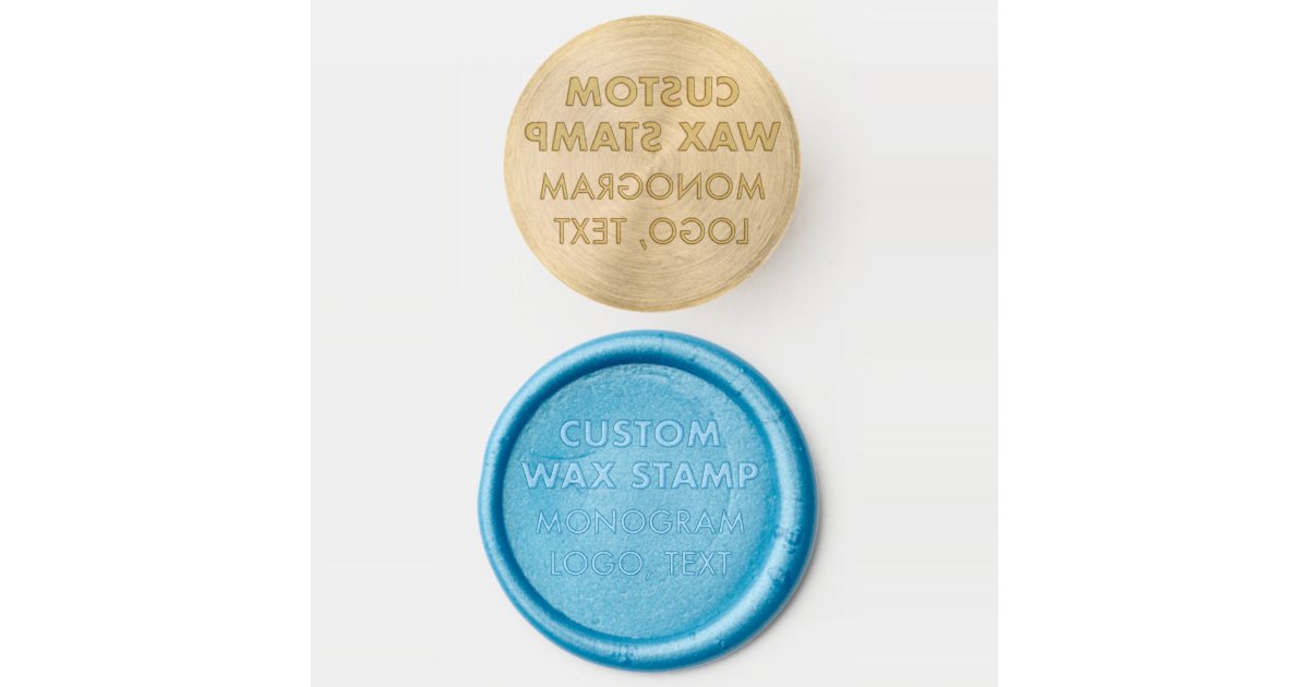 Custom Wax Seal Stamp L, BLUE Wax, Melting Spoon