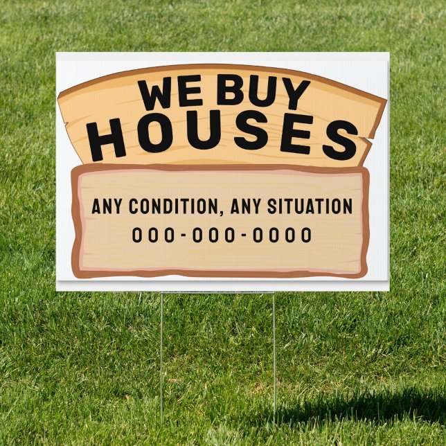 Custom We Buy Houses Real Estate Property Yard Sign (Creator Uploaded)