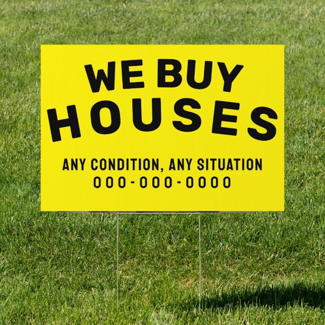 Custom We Buy Houses Real Estate Property Yard Sign (Creator Uploaded)