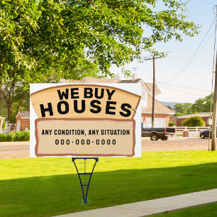 Custom We Buy Houses Real Estate Property Yard Sign