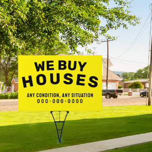 Custom We Buy Houses Real Estate Property Yard Sign