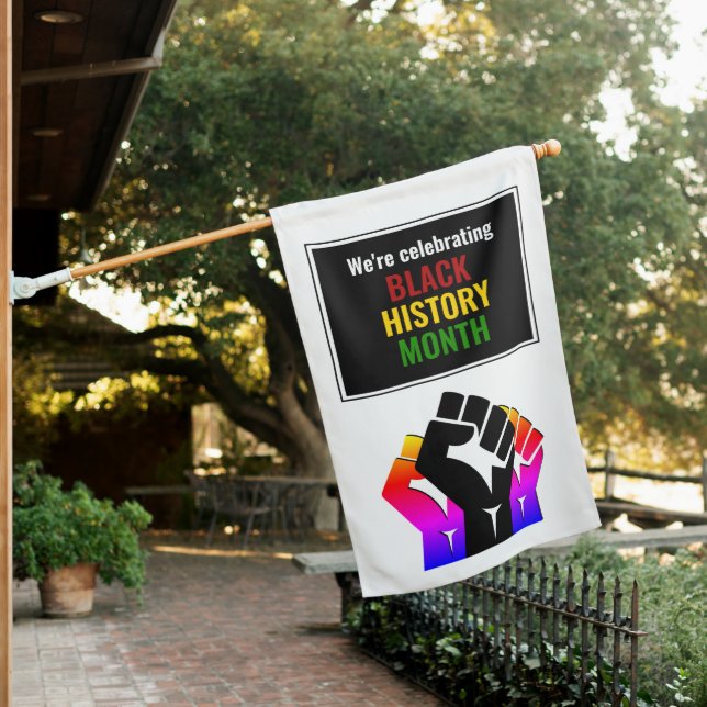 Custom We Celebrate Black History Month House Flag (In SItu)