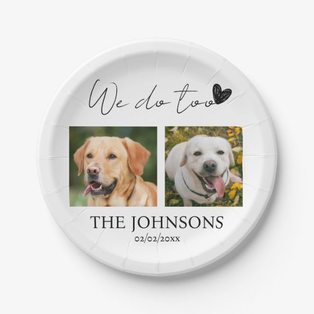 Custom we do too pet wedding paper plates (Front)