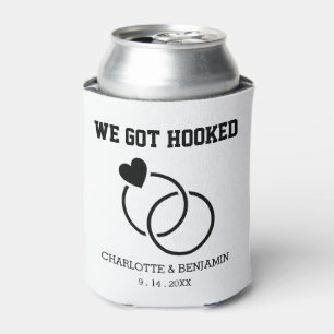 Custom We Got Hooked Wedding Can Cooler