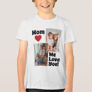 Custom We Love You Mom Photo - Personalize With Ph Tri-Blend Shirt