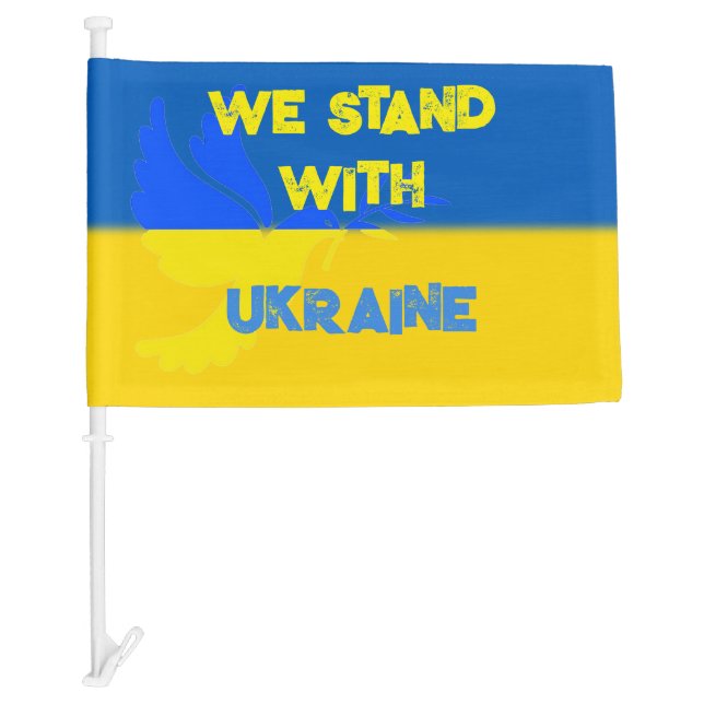 Custom WE STAND WITH UKRAINE Peace Support  Car Flag (Front)