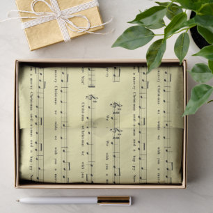 Custom We Wish You a Merry Christmas Musical Notes Tissue Paper