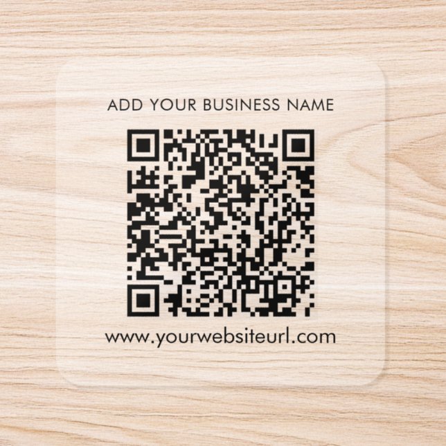Custom Website and QR Code Business Square Sticker (Single)