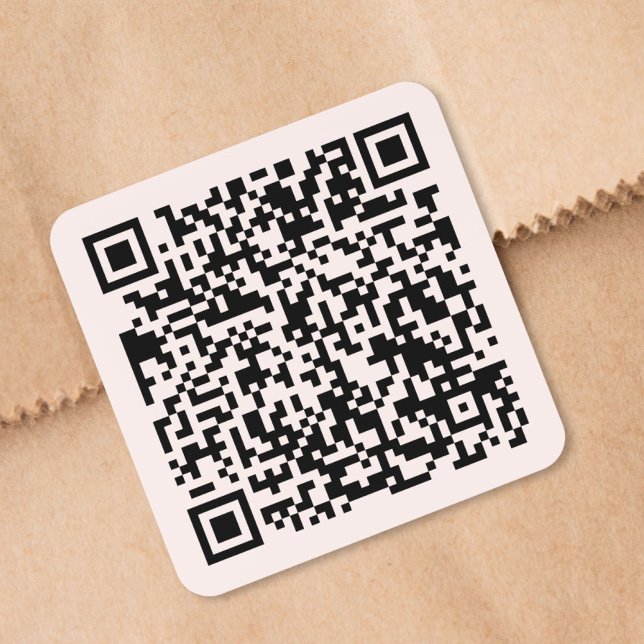 Custom Website QR Code Pink Square Sticker (Custom Website QR Code Pink Square Sticker)