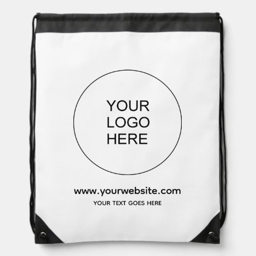 Custom Website Url Company Name Business Logo  Drawstring Bag