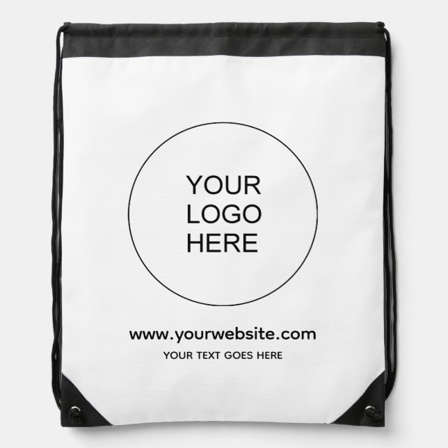 Custom Website Url Company Name Business Logo  Drawstring Bag (Front)
