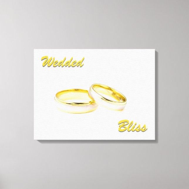 Custom Wedded Bliss Rings Wrapped Canvas Print (Front)