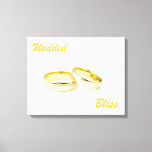 Custom Wedded Bliss Rings Wrapped Canvas Print