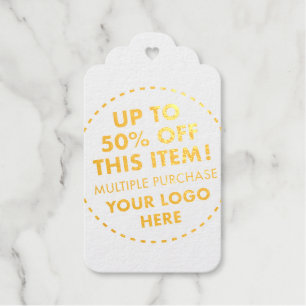 Custom Wedding 50% OFF Bulk Buy Discount Gold Foil Gift Tags