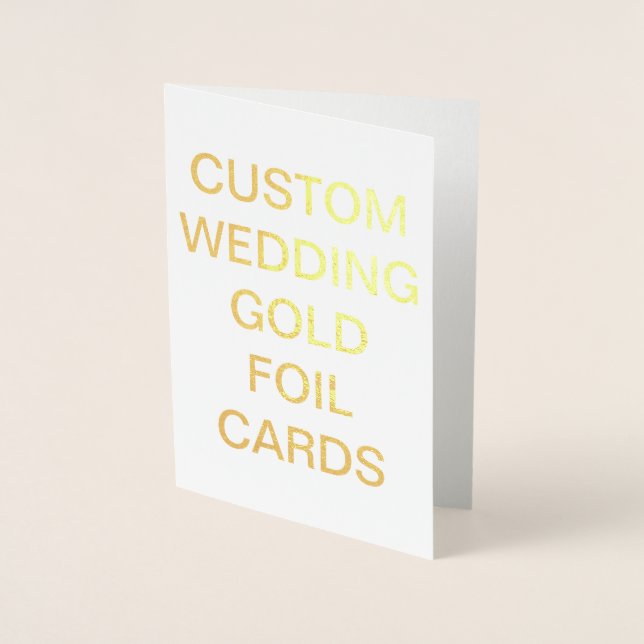 Custom Wedding 7x5 Personalized Gold Foil Cards (Front)