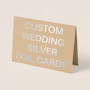 Custom Wedding 7x5 Personalized Silver Foil Cards