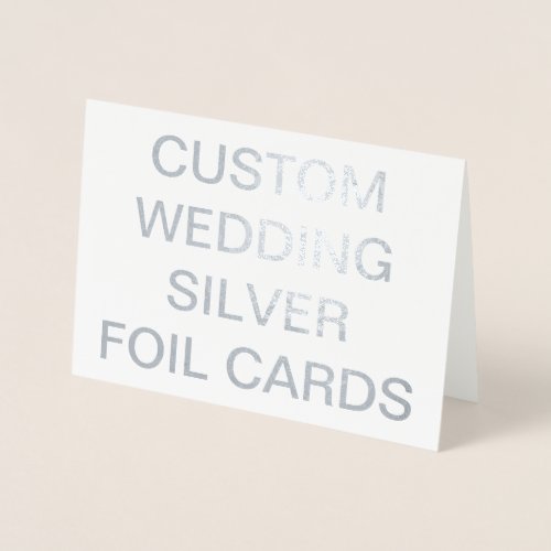 Custom Wedding 7x5 Personalized Silver Foil Cards