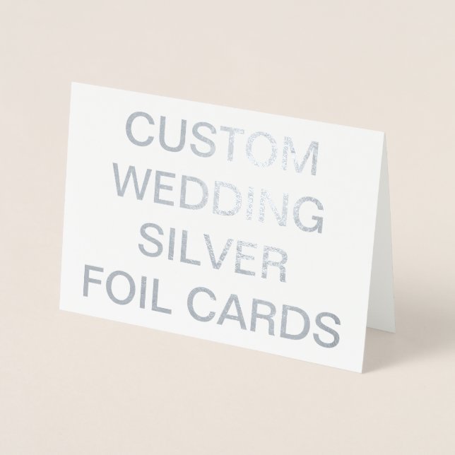 Custom Wedding 7x5 Personalized Silver Foil Cards (Front)
