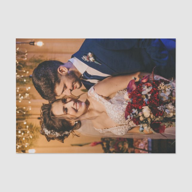 Custom Wedding Add Your Own Photo Picture Tissue Paper (Front)