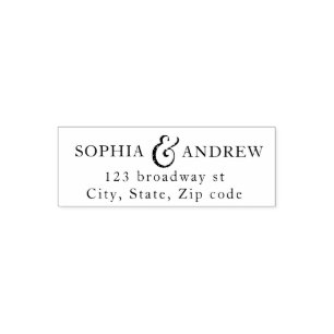Custom wedding address self-inking stamp