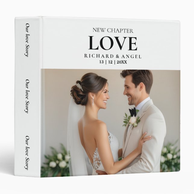 Custom Wedding Album Binder – Our Love Story (Front/Spine)