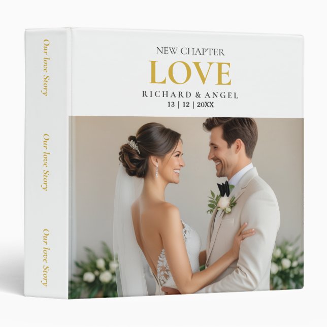 Custom Wedding Album Binder – Our Love Story (Front/Spine)