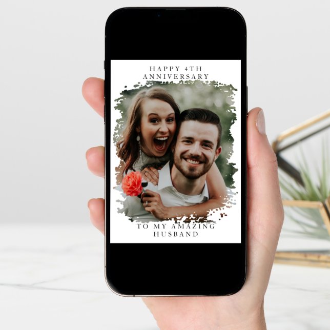 Custom Wedding Anniversary Collage Photo Card (Front Digital)