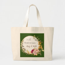 Custom Wedding Anniversary Couple Flowers Green