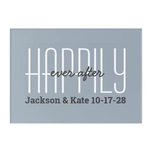Custom Wedding Anniversary Date Happily Ever After Acrylic Print