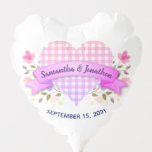 Custom Wedding/Anniversary Floral Plaid Heart