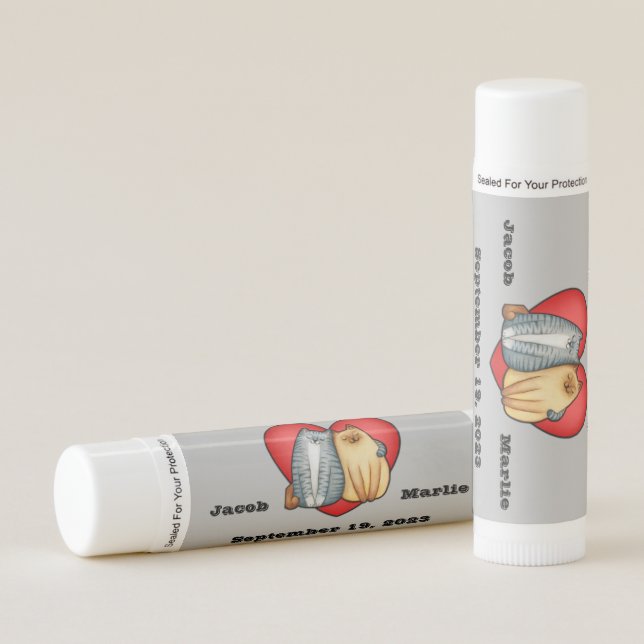 Custom Wedding Anniversary For Cat Lovers, Favors Lip Balm (Front)