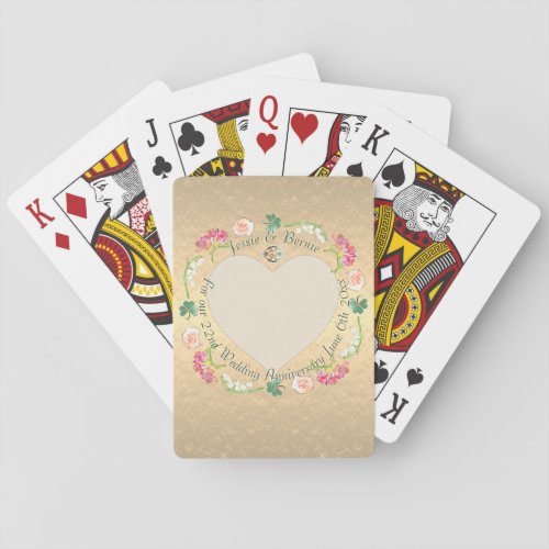 Custom Wedding Anniversary Fresia Floral    Poker Cards