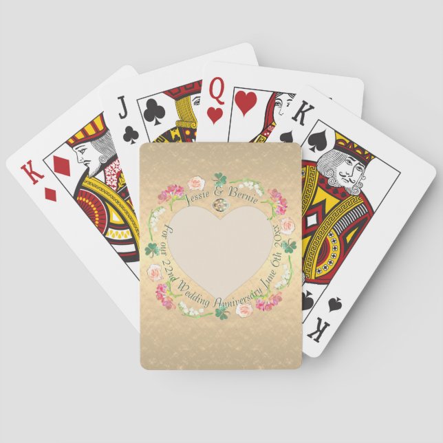 Custom Wedding Anniversary Fresia Floral    Poker Cards (Back)