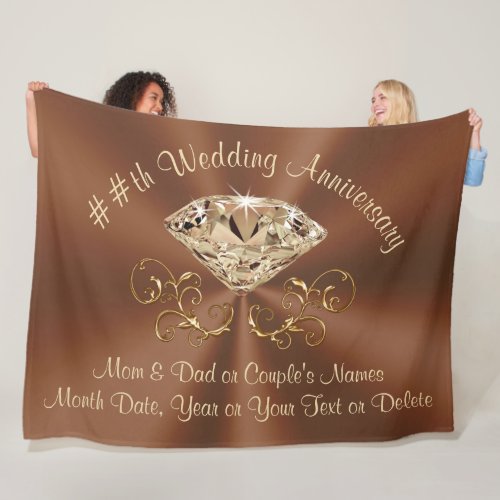 Custom Wedding Anniversary Gifts for Parents Fleece Blanket