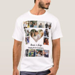 Custom Wedding Anniversary Heart 13 Photo Collage T-Shirt<br><div class="desc">Personalize Heart Photo Collage,  Anniversary Collage Gift for Boyfriend,  Anniversary Collage for Girlfriend,  Personalized Love Collage Gift</div>