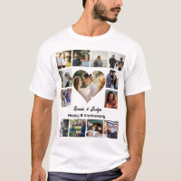 Custom Wedding Anniversary Heart 13 Photo Collage