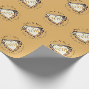 Custom Wedding Anniversary Heart Medallion Wrapping Paper