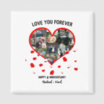 Custom Wedding Anniversary Heart Photo Collage Magnet<br><div class="desc">Custom Wedding Anniversary Heart Photo Collage. Personalize this anniversary design template with 15 photos,  names</div>