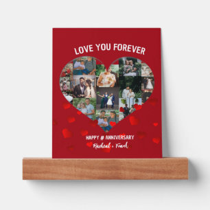 Custom Wedding Anniversary Heart Photo Collage Picture Ledge