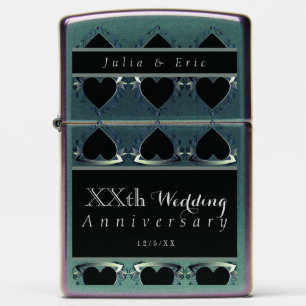 Custom Wedding Anniversary Hearts Zippo Lighter