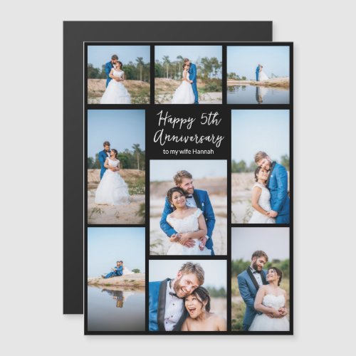 Custom Wedding Anniversary Photo Magnet Card