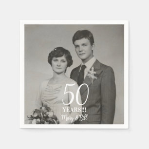 custom wedding anniversary photo modern napkins