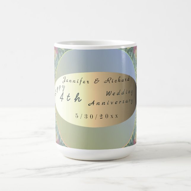 Custom Wedding Anniversary Wildflower   Coffee Mug (Center)