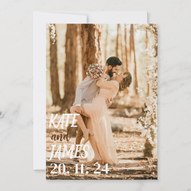 Custom Wedding Announcement Card (Front)