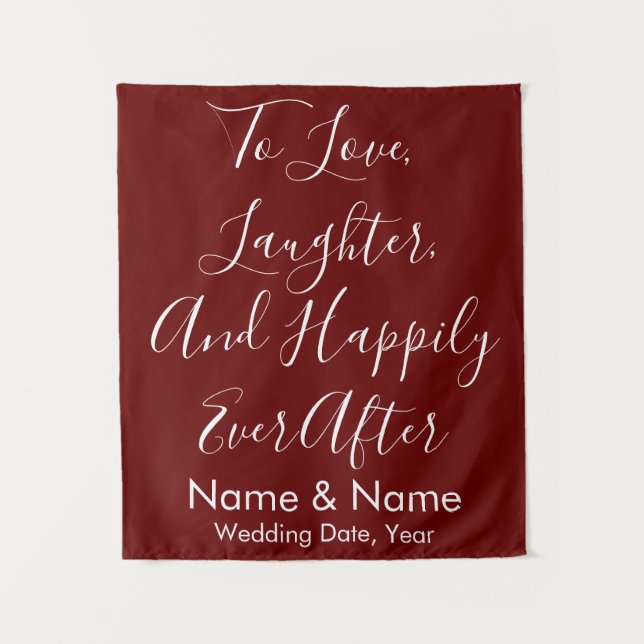 Custom Wedding Backdrop, Burgundy Ceremony Decor (Front)