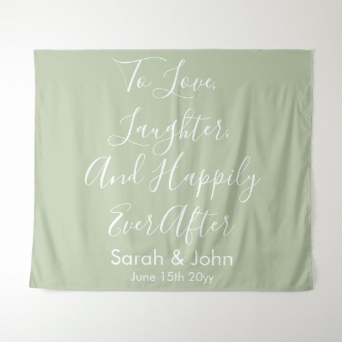 Custom Wedding Backdrop Chic Sage Reception Banner