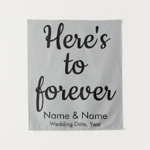 Custom Wedding Backdrop Here's to forever Ceremony
