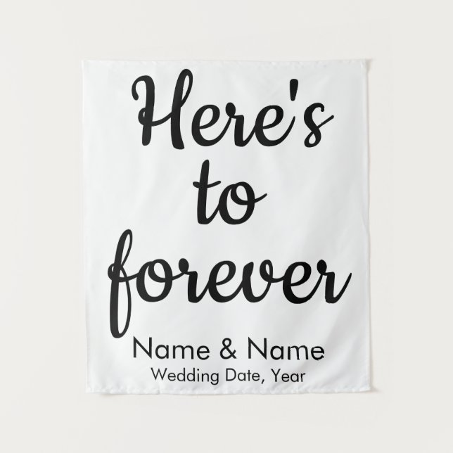 Custom Wedding Backdrop Here's to forever Ceremony (Front)