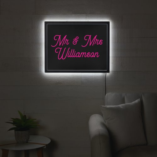 Custom Wedding Backdrop Neon Pink LED Sign