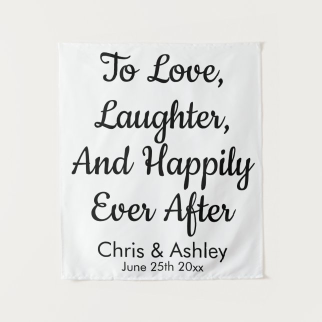 Custom Wedding Backdrop, Rustic Reception Banner (Front)